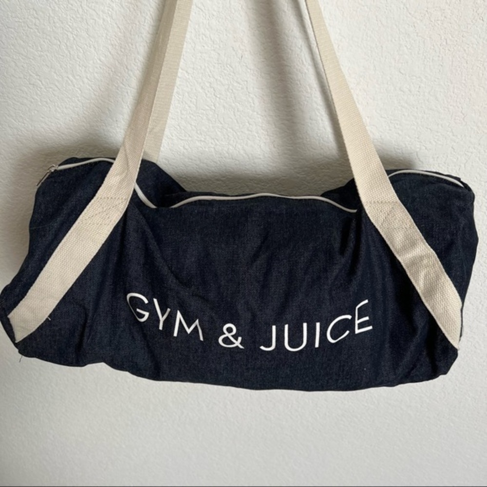 Gym & Juice Gym Demin & Canvas Duffle Sports Overnight Bag New Extra Large Size